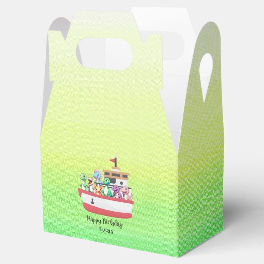 Grappige dinosaurus Yacht Verjaardagsfeestje DIY N Bedankdoosjes (Geopend)