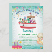 Grappige dinosaurus Yacht Verjaardagsfeestje DIY N Kaart (Voorkant / Achterkant)