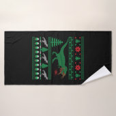 GRAPPIGE DINOSAURUSBOOM REX MET KERSTVERLICHTING T BADHANDDOEK (Badhanddoek)