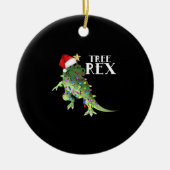 GRAPPIGE DINOSAURUSBOOM REX MET KERSTVERLICHTING T KERAMISCH ORNAMENT (Voorkant)