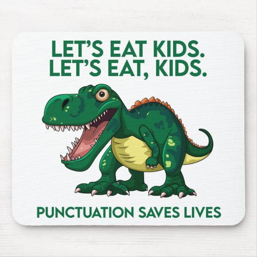 Grappige dinosaurusgrammaticalles muismat (Voorkant)