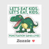 Grappige dinosaurusgrammaticalles sticker (Vel)