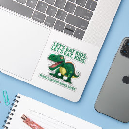 Grappige dinosaurusgrammaticalles sticker