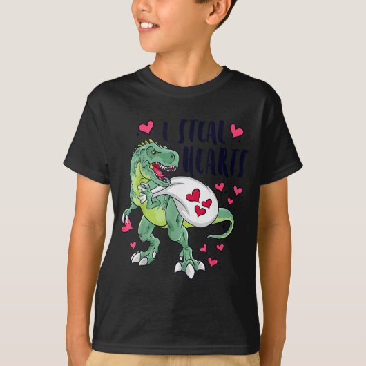 Grappige Dinosaurusharten Valentijnsdag T-rex T-shirt (Voorkant)