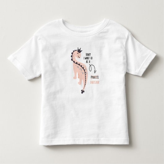 Grappige Dinosaurusprinses met een Crown Girls Shi Kinder Shirts (Voorkant)