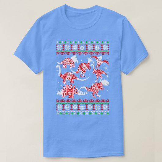 Grappige Dinosaurussen Kerst TRex Lelijke Kerstmis T-shirt (Design voorkant)