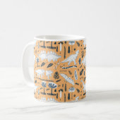 grappige dinosaurussen met palmbladeren koffiemok (Voorkant links)