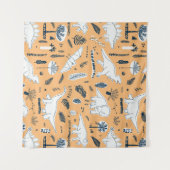 grappige dinosaurussen met palmbladeren wandkleed (Voorkant (horizontaal))