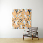 grappige dinosaurussen met palmbladeren wandkleed (In Situ (horizontaal))