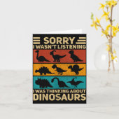 Grappige Dinosaurussen Vintage Dinosaurussen Outfi Kaart (Gele Bloem)