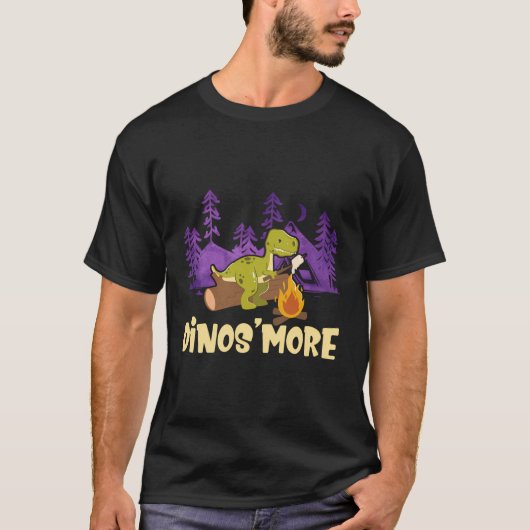 Grappige Dinos'More Camping Dinosaurus Camp Camper T-shirt (Voorkant)