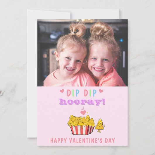 grappige dip Snoep Fun Valentijn kinder foto Feestdagenkaart (Voorkant)