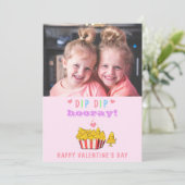 grappige dip Snoep Fun Valentijn kinder foto Feestdagenkaart (Staand voorkant)