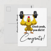 Grappige diploma kaart - Kip thema gefeliciteerd (Voorkant / Achterkant)