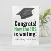 Grappige diploma-uitreikingskaart – de belastingdi kaart (Staand voorkant)