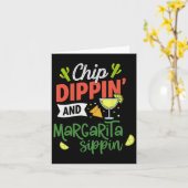 Grappige Dippin' en Margarita Sippin' Cinco de May Kaart (Gele Bloem)