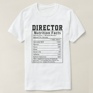 Grappige directeur Voedingsfeiten Personeelsarbeid T-shirt