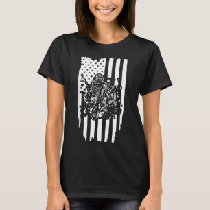 Grappige Dirt Bike Amerikaanse Vlag USA Biking T-shirt