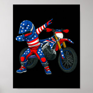 Grappige Dirt Bike Kunst Rijder Motocross Motorfie Poster