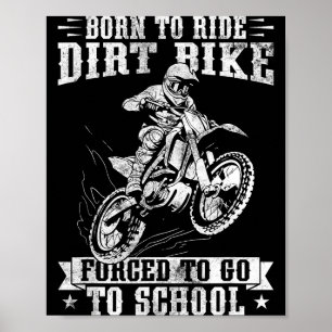 Grappige Dirt Bike Kunst Voor Jongens Meisjes Moto Poster