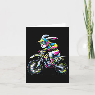 Grappige Dirt Bike Speler Bunny Kinder Vrouwen Man Kaart