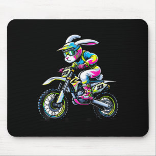 Grappige Dirt Bike Speler Bunny Kinder Vrouwen Man Muismat