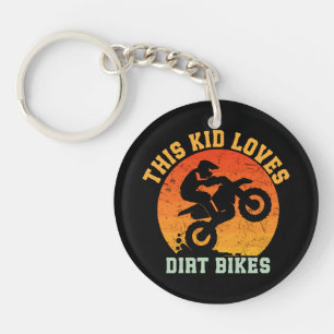 Grappige dirt bike voor kinderen sleutelhanger