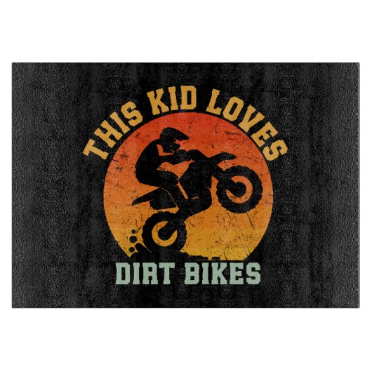 Grappige dirt bike voor kinderen snijplank (Voorkant)