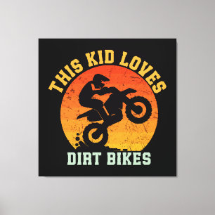 Grappige Dirtbike voor Kinderen Canvas Afdruk