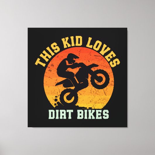 Grappige Dirtbike voor Kinderen Canvas Afdruk (Voorkant)