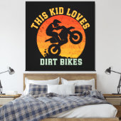 Grappige Dirtbike voor Kinderen Canvas Afdruk (Insitu (Slaapkamer))