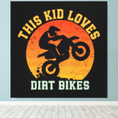 Grappige Dirtbike voor Kinderen Canvas Afdruk (Insitu (Houten vloer))