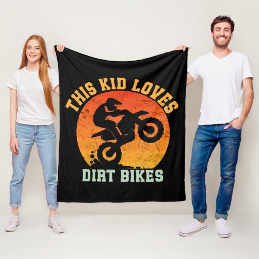 Grappige Dirtbike voor Kinderen Fleece Deken (In situ)
