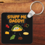 Grappige Dirty Pun Stuff Me Papa Naughty Taco Kawa Sleutelhanger (Achterkant)
