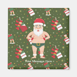 Grappige Dirty Santa Christmas Collectie Papieren  Magneet