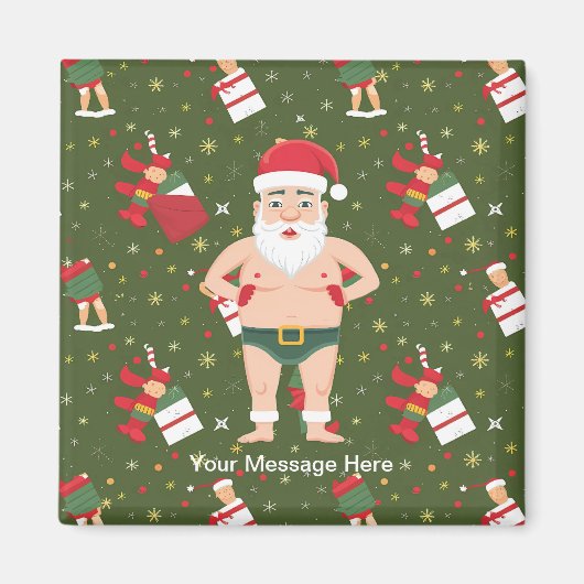 Grappige Dirty Santa Christmas Collectie Papieren Magneet (Voorkant)