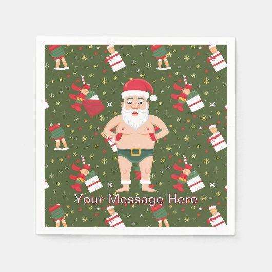 Grappige Dirty Santa Christmas Collectie Papieren  Servet (Voorkant)