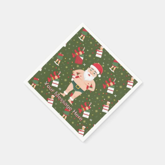 Grappige Dirty Santa Christmas Collectie Papieren  Servet (Hoek)