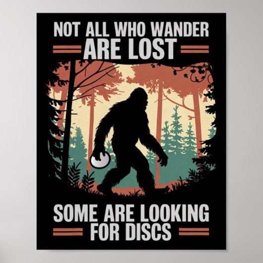 Grappige Disc Golf Bigfoot Mannen Vrouwen Disc Gol Poster (Voorkant)
