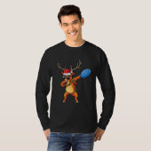 Grappige Disc Golf Dabbing Rendier Dab Christmas X T-shirt (Voorkant volledig)