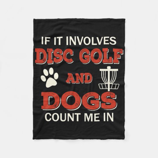 Grappige Disc Golf En Honden Tel Ik Mee In Frisbee Fleece Deken (Voorkant)