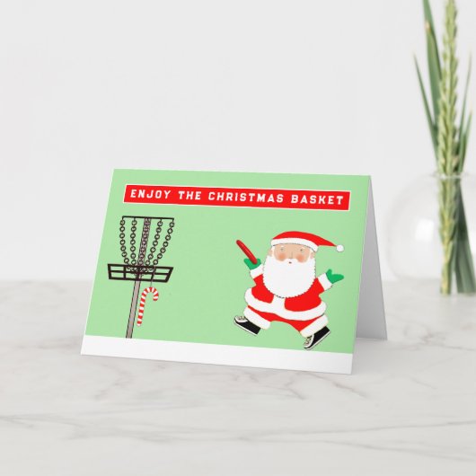 Grappige Disc Golf Feestdagen Kaart (Voorkant)