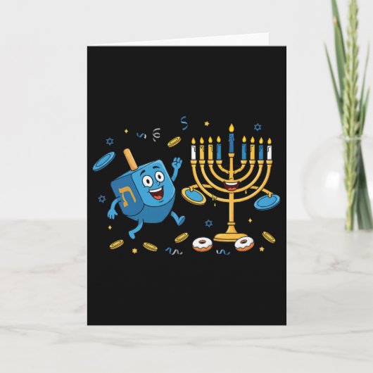 Grappige Disc Golf Frisbee Driehoekige Tol Menorah Kaart (Voorkant)