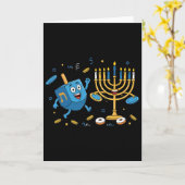 Grappige Disc Golf Frisbee Driehoekige Tol Menorah Kaart (Gele Bloem)