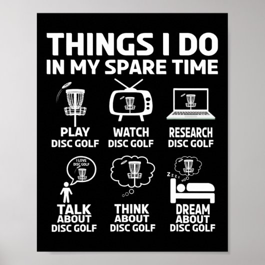 Grappige Disc Golf Frolfing Grap met Disc Golf Boo Poster (Voorkant)