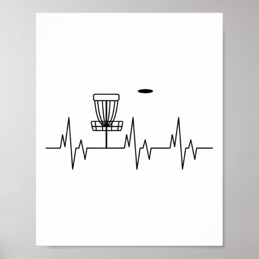 Grappige Disc Golf Hartslag Schattige Alternatieve Poster (Voorkant)