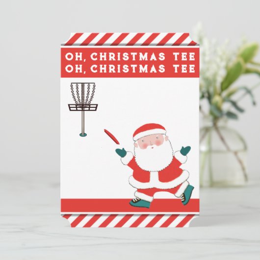 Grappige Disc Golf Kerst Kaarten (Staand voorkant)