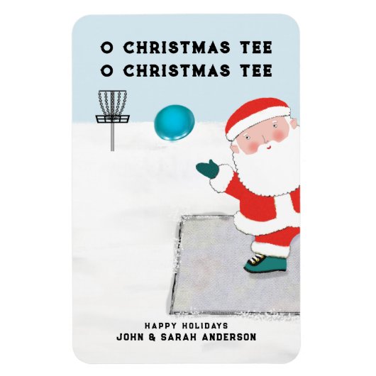 Grappige Disc Golf Kerstkaart Magneet (Verticaal)