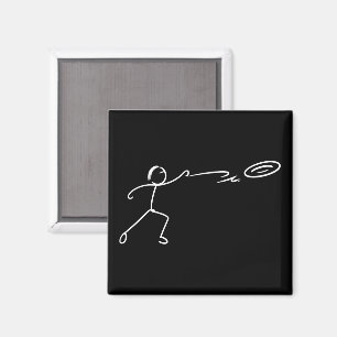 Grappige Disc Golf Kunst Stickman Disc Golf Fan Magneet
