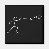 Grappige Disc Golf Kunst Stickman Disc Golf Fan Magneet (Voorkant)
